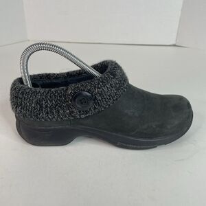 Dansko Women’s Kenzie Clogs Size 38 (7.5 US) Grey Suede Knit Slip On Clogs